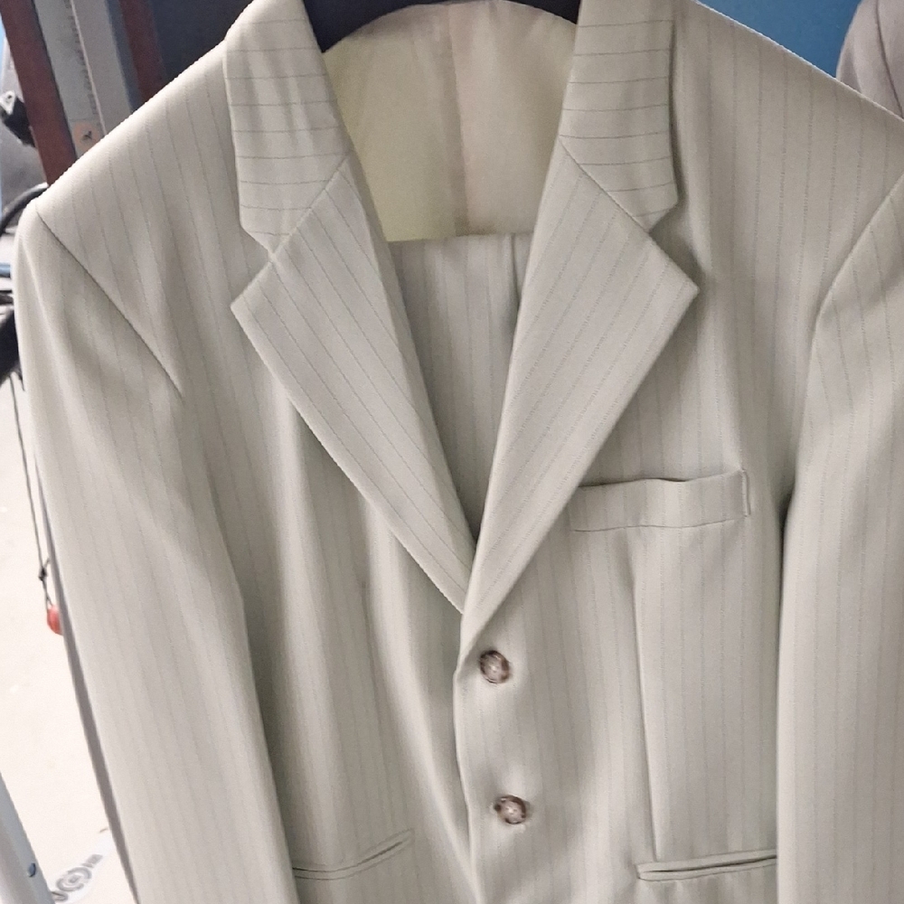 Boys Green Pinstripe Suit